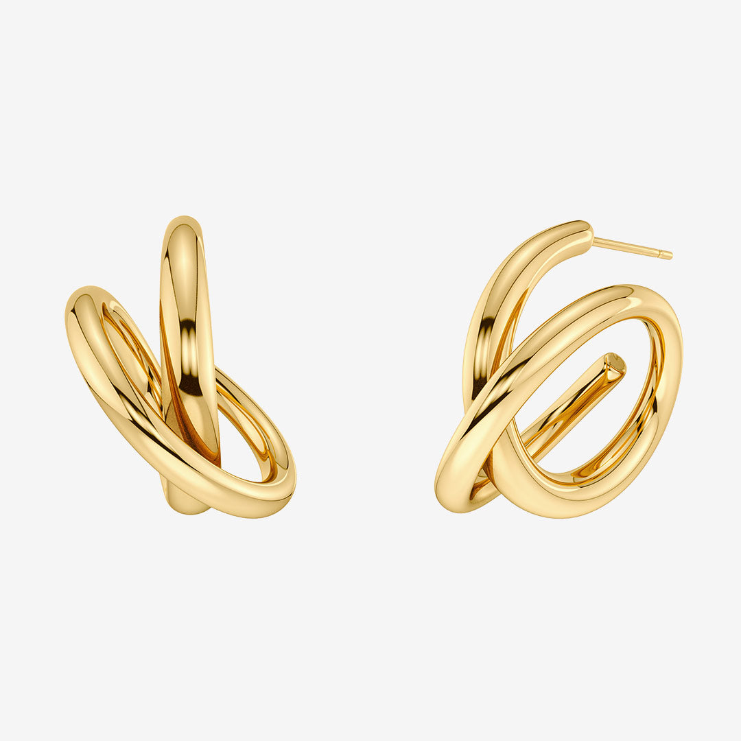 Edblad Nouveau Hoops L Gold stora guldpläterade örhängen 131918