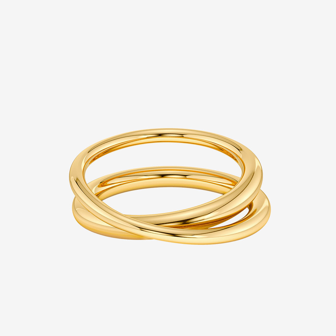 Edblad Nouveau Ring S Gold guldpläterad ring med organisk form 131932