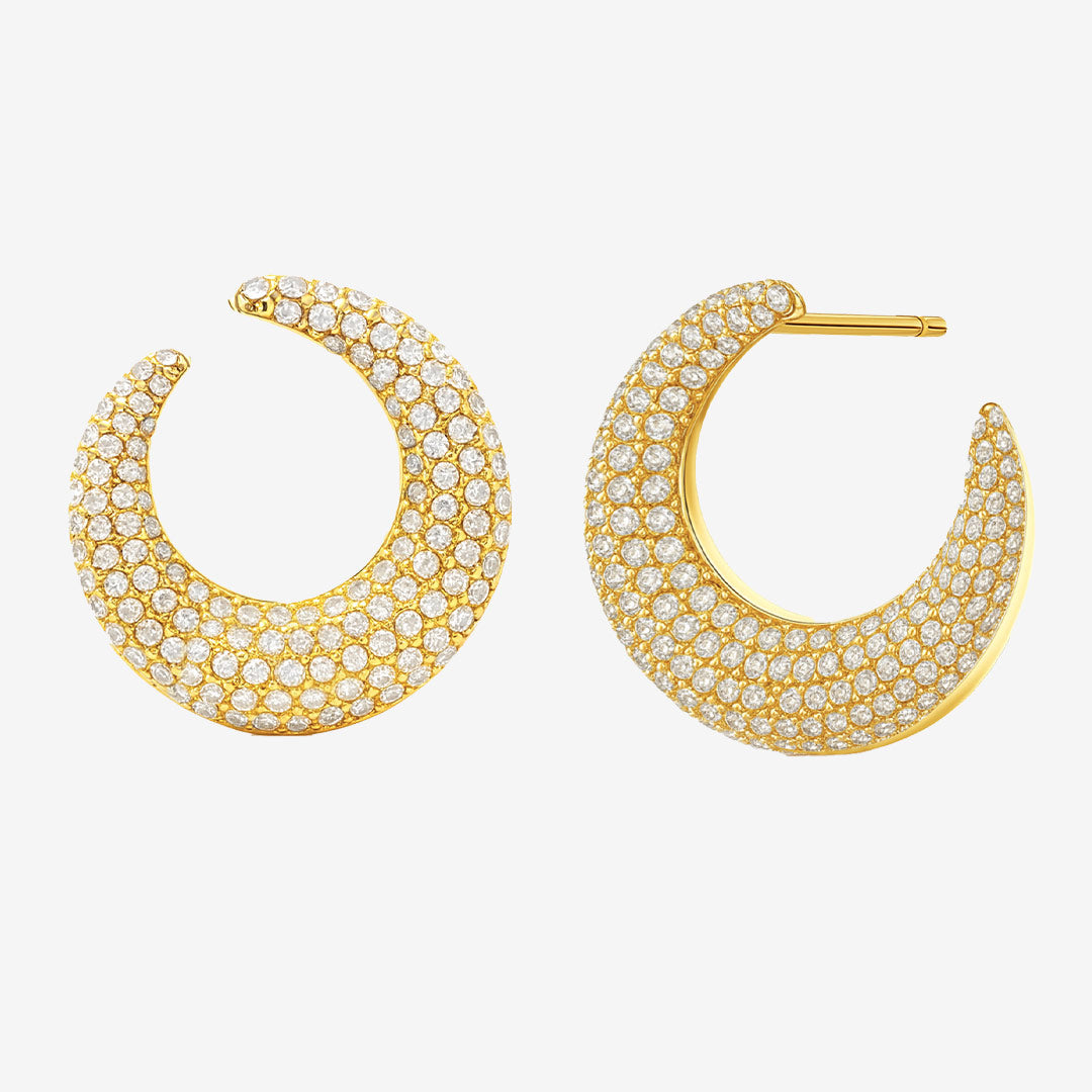 Wishbone Hoops Sparkle Gold