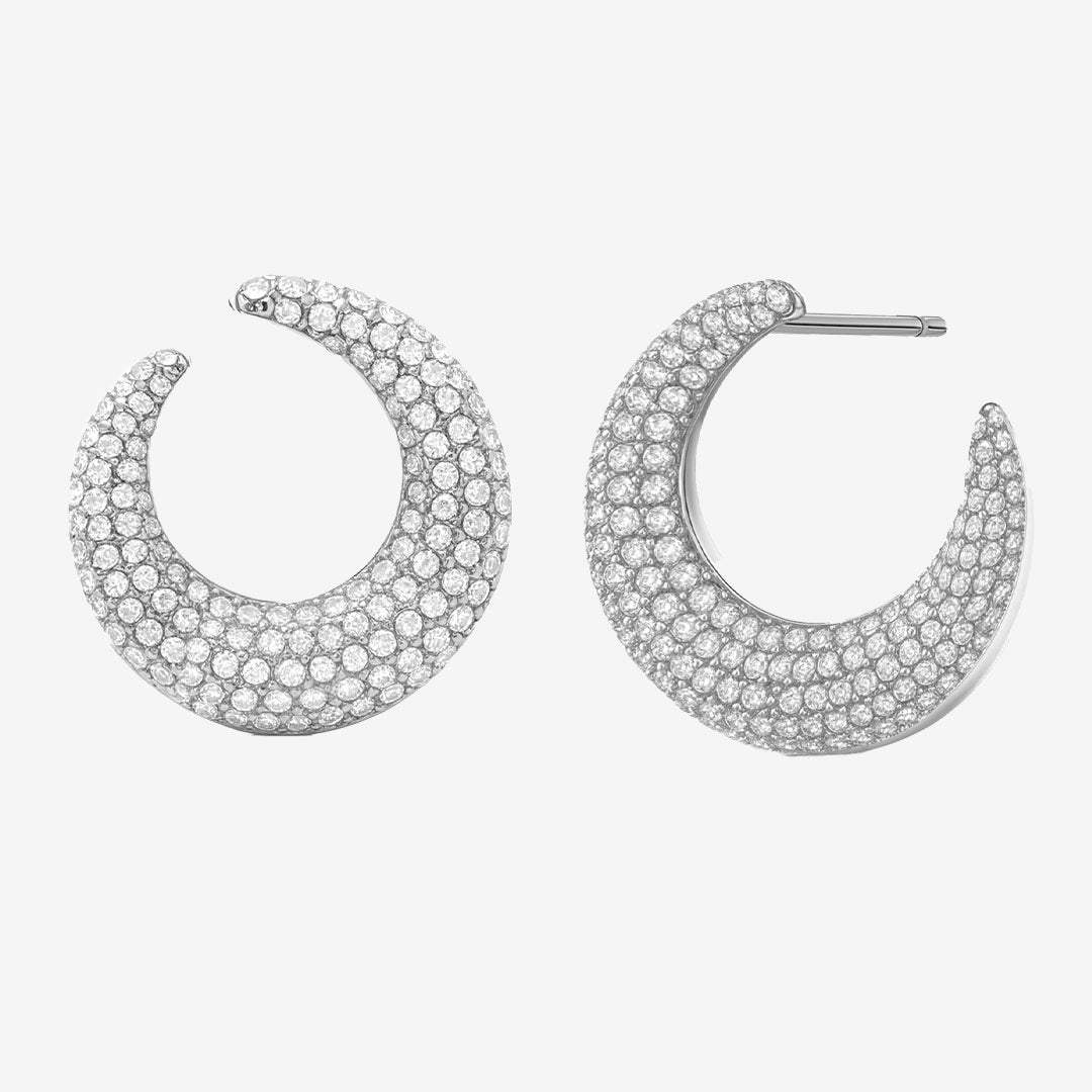 Wishbone Hoops Sparkle Steel