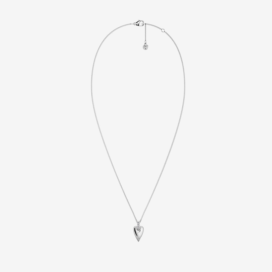 Edblad Amore Sparkle Necklace S Steel silverfärgat halsband med hjärta 132234
