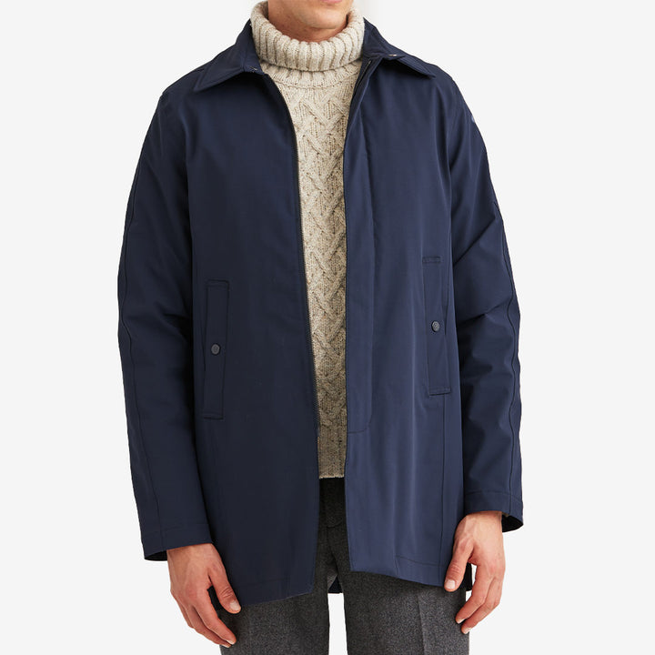 Morris Grant Car Coat – navyfärgad rock i klassisk car coat-design