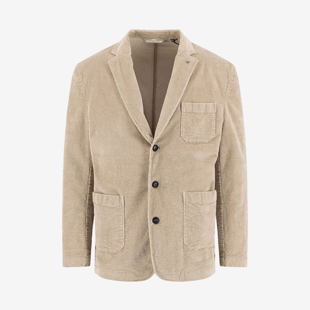 Beige okonstruerad herrkavaj i babycord från Fynch-Hatton