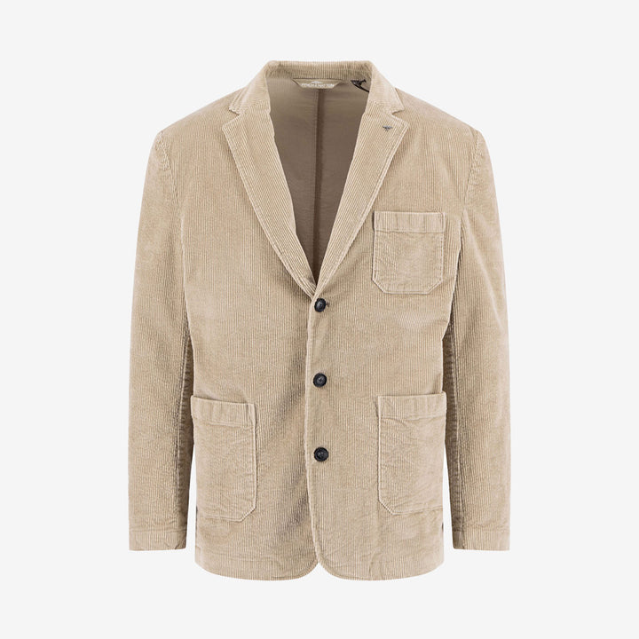 Beige okonstruerad herrkavaj i babycord från Fynch-Hatton