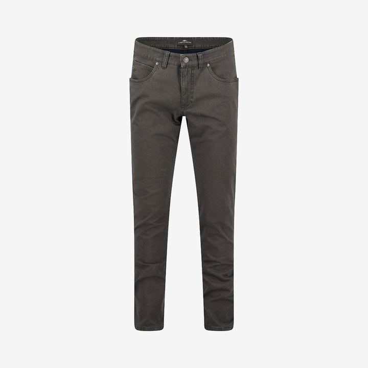 Fynch Hatton Microprint 5-Pocket byxor i Cypress med klassisk 5-pocket-design och stretchig bomullskvalitet.