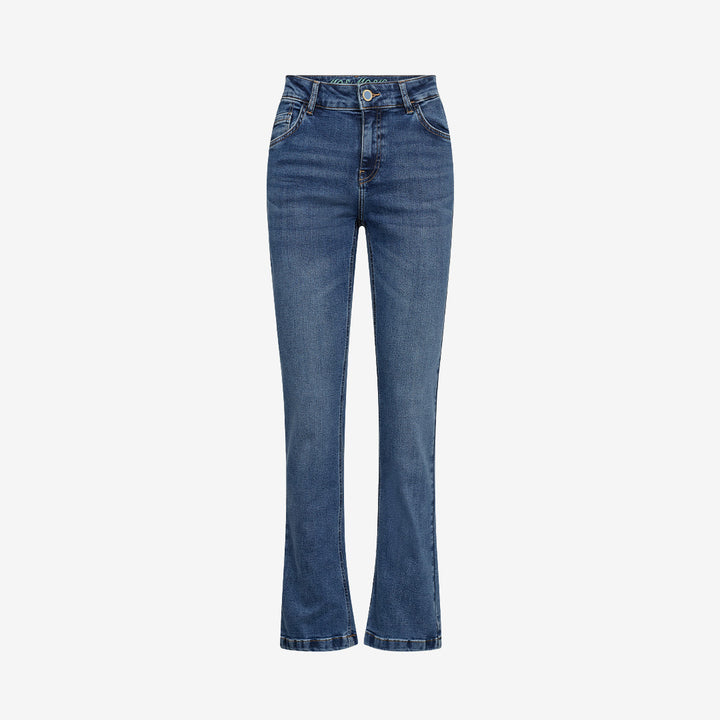 Blue MMAshley Imera Jeans från Mos Mosh med midja, lätt flare och fickor