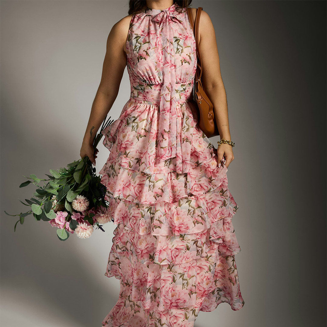Marli Flower Chiffon Dress