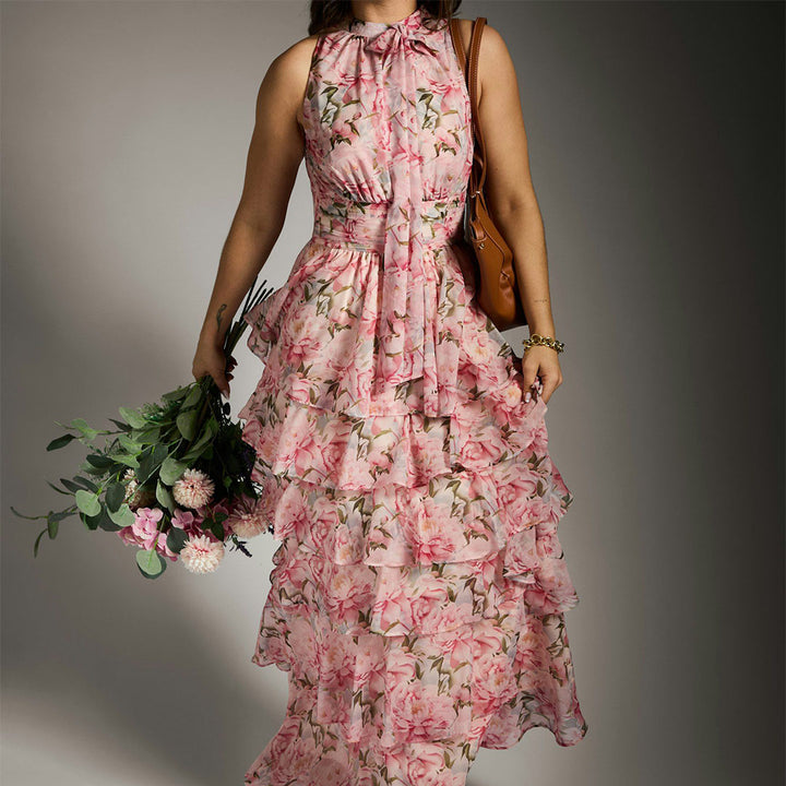 Marli Flower Chiffon Dress