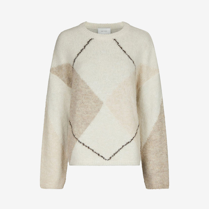 Inga Check Fluff Knit Blouse