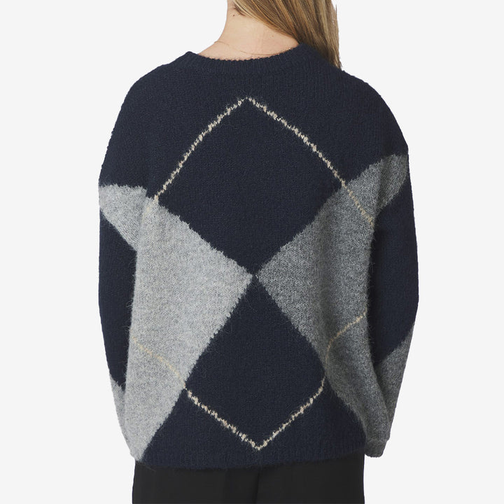 Inga Check Fluff Knit Blouse