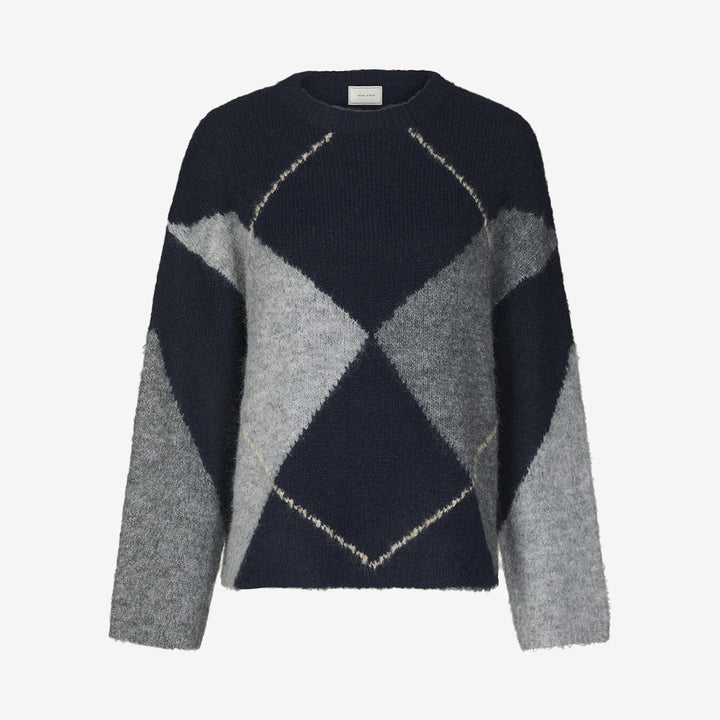 Inga Check Fluff Knit Blouse