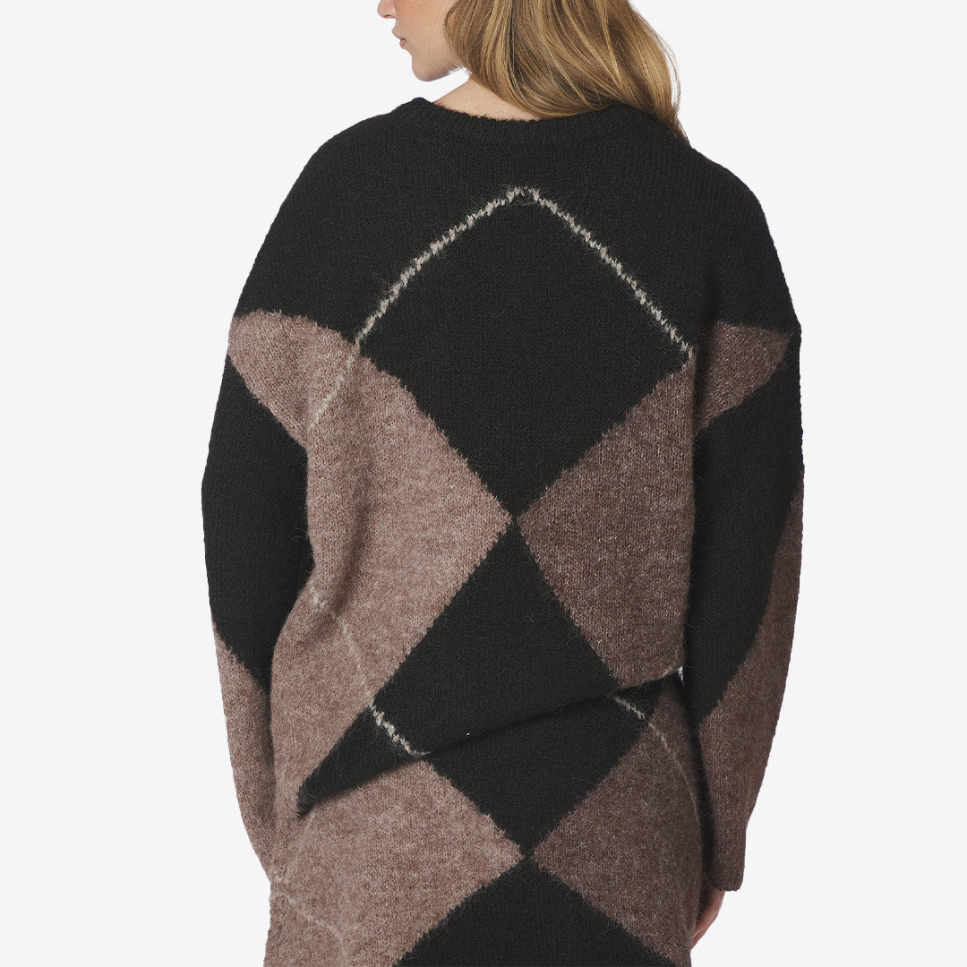 Inga Check Fluff Knit Blouse