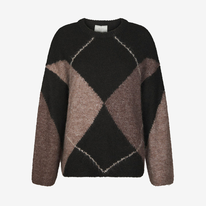 Inga Check Fluff Knit Blouse