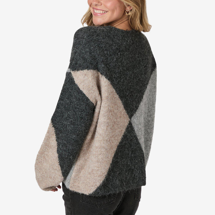 Inga Check Fluff Knit Blouse