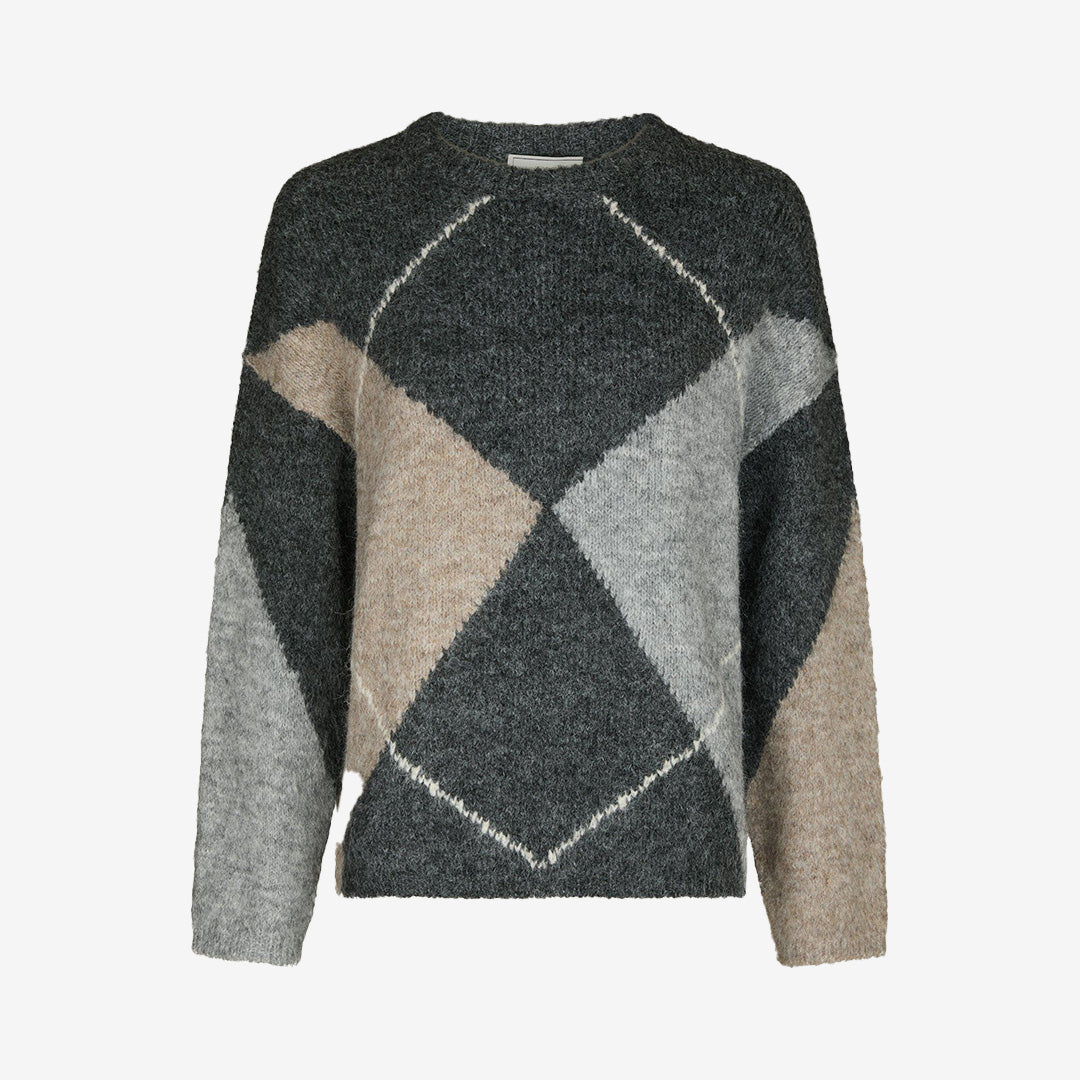 Inga Check Fluff Knit Blouse
