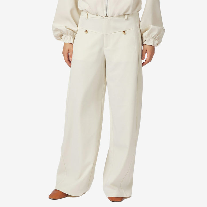 Neo Noir Massie Structure Pants off white kostymbyxor för dam med smalt ben