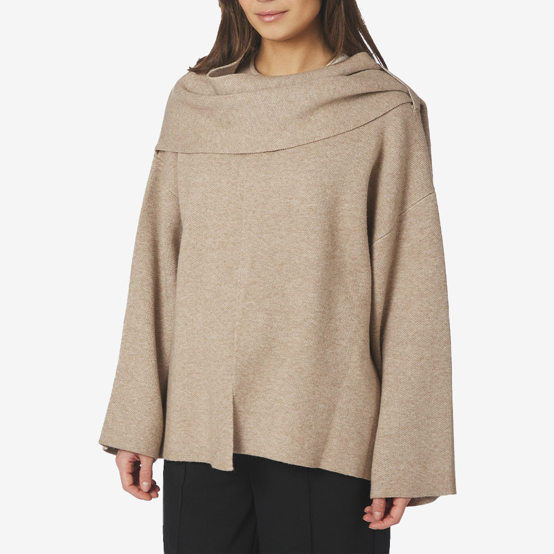 Neo Noir Wals Knit Scarf Blouse dam Beige 166203