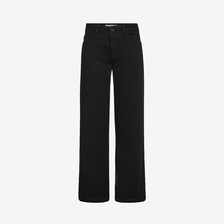 Svarta utsvängda jeans med hög midja och kontrastsömmar, modell MMDara Deluxe Jeans Black
