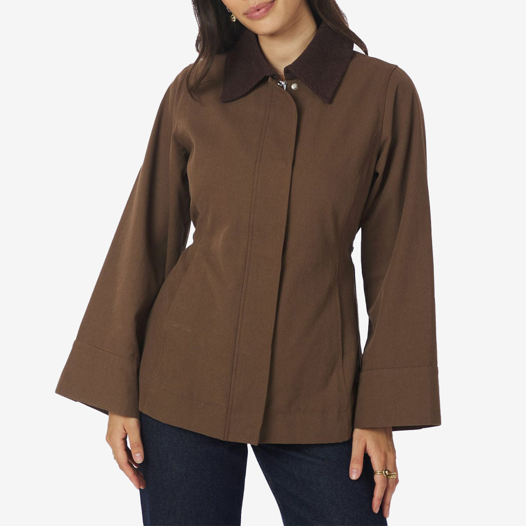 Neo Noir Hempler Canvas Jacket brown canvasjacka för dam med kontrastkrage