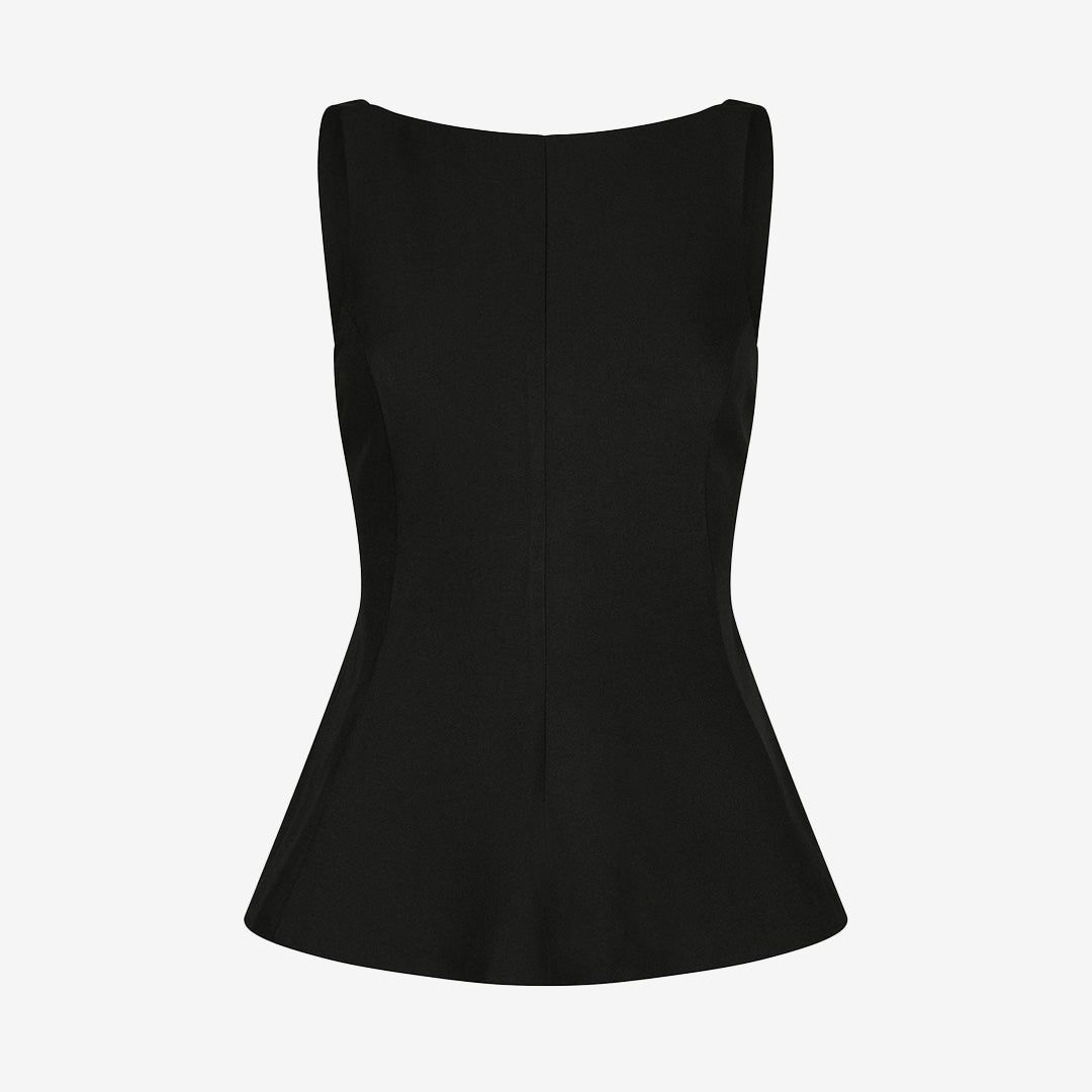 Agape tie top black – svart topp med öppen rygg och knytband baktill