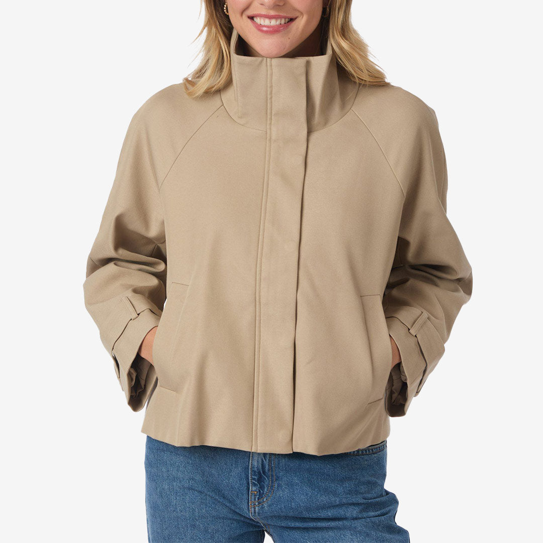 Neo Noir Ezera Jacket sand trenchjacka för dam med hög krage