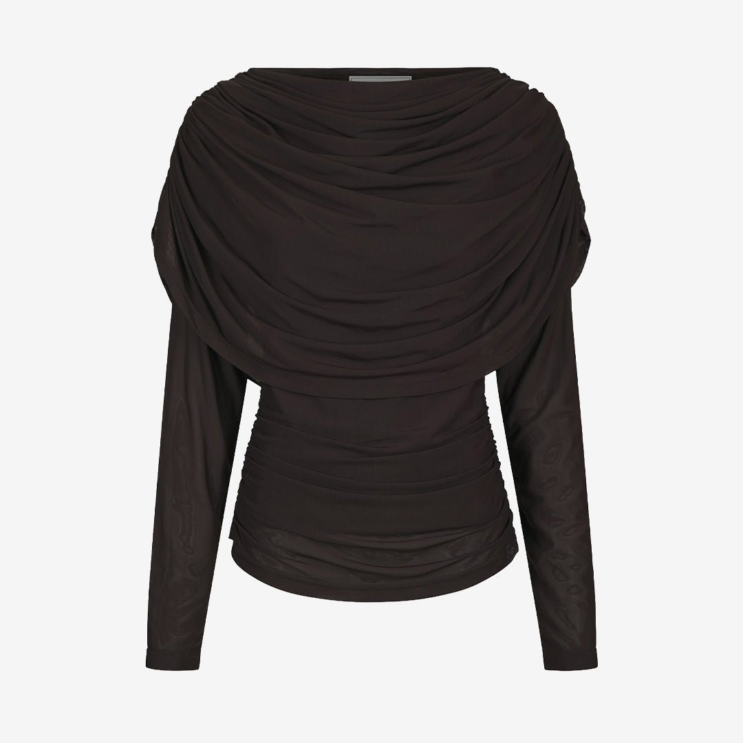 Lottuna Drapy Mesh Blouse