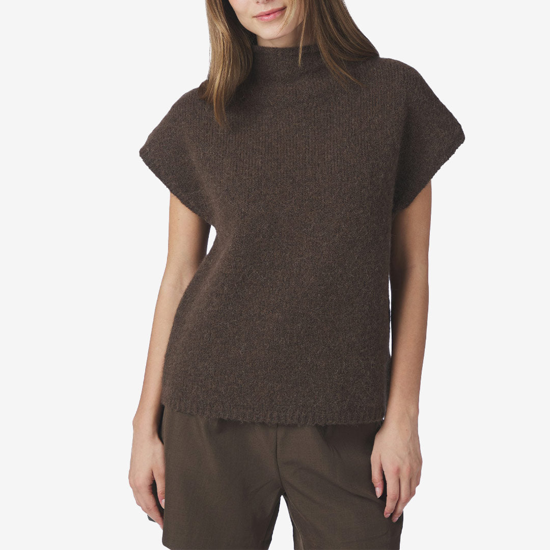 Neo Noir Jona Knit Top dam Brown Melange 168425