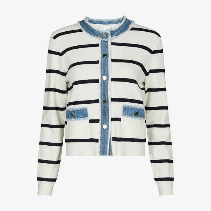 Zelma Stripe Denim Cardigan