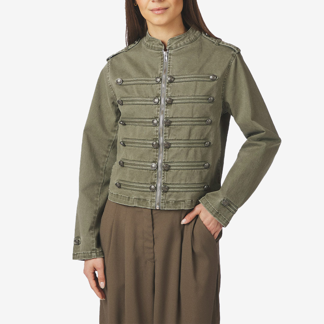 Neo Noir Sivena Denim Jacket dam Army 169610
