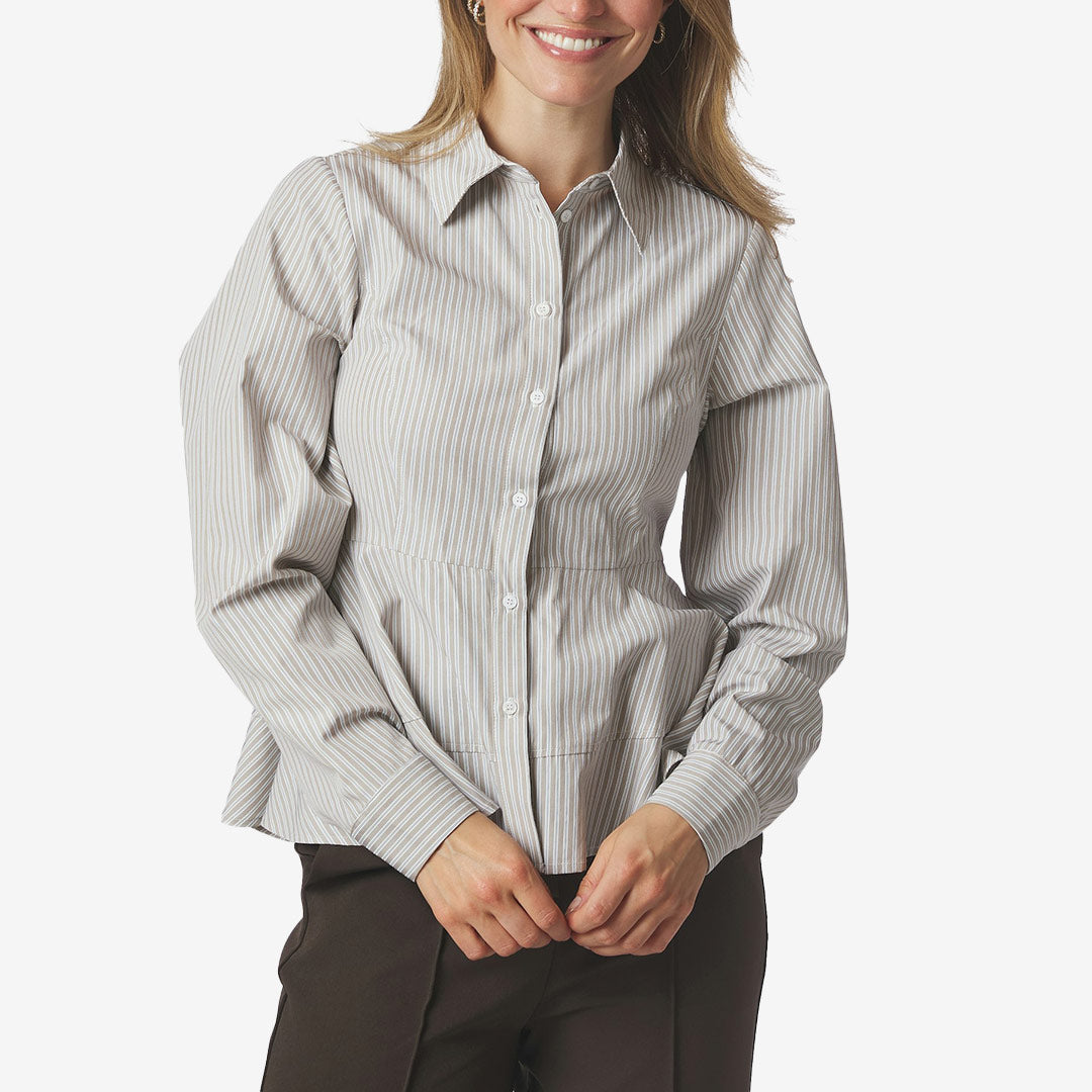 Neo Noir Samira Stripe Shirt dam Taupe Stripe 169891