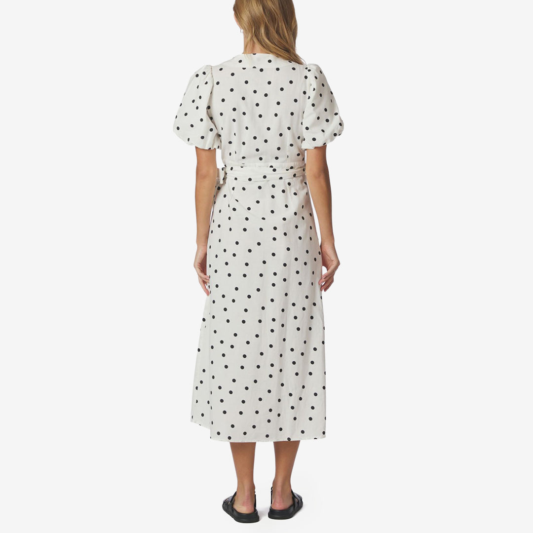 Clarine Linen Dot Dress