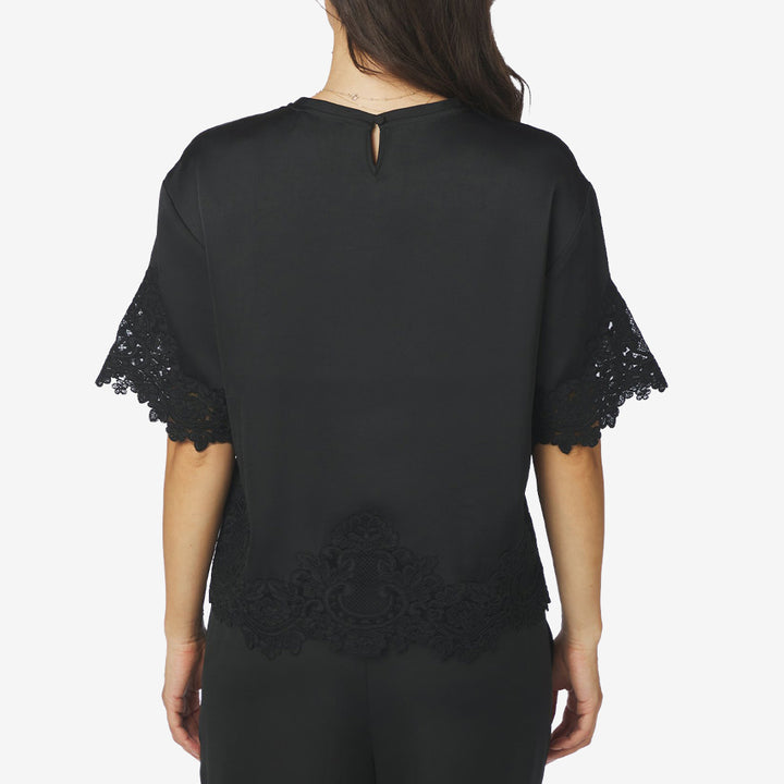 Elle Heavy Sateen Lace Top