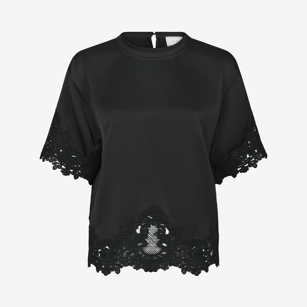 Elle Heavy Sateen Lace Top