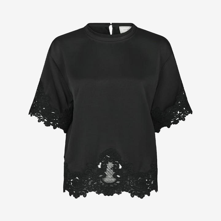 Elle Heavy Sateen Lace Top