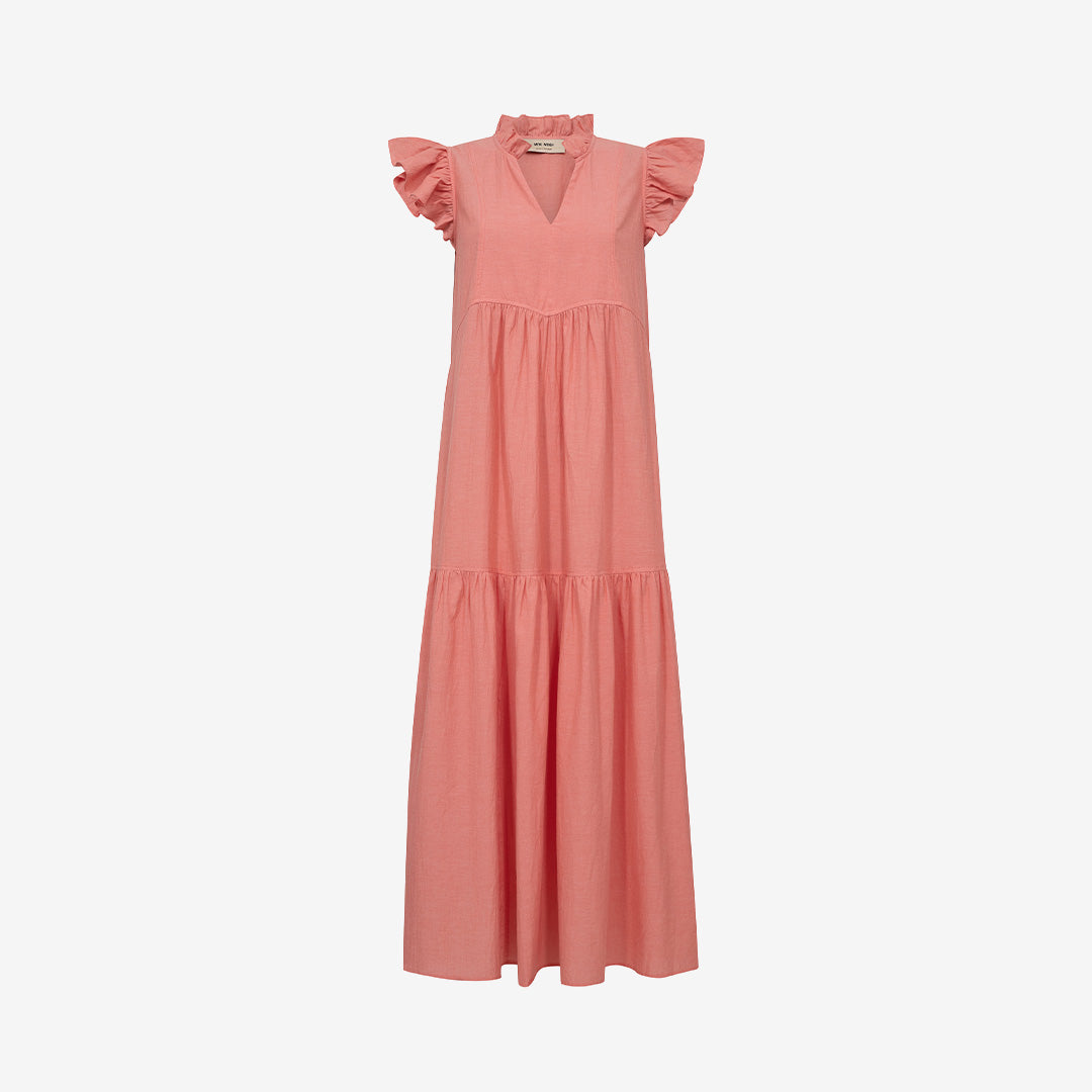 Emberglow MMWaldy Izha Dress i ekologisk bomull med volanger och flared fåll