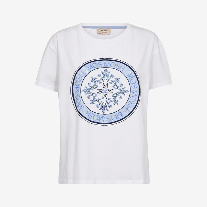 Vit MMJudd O-SS Tee från Mos Mosh i ekologisk bomull med regular passform