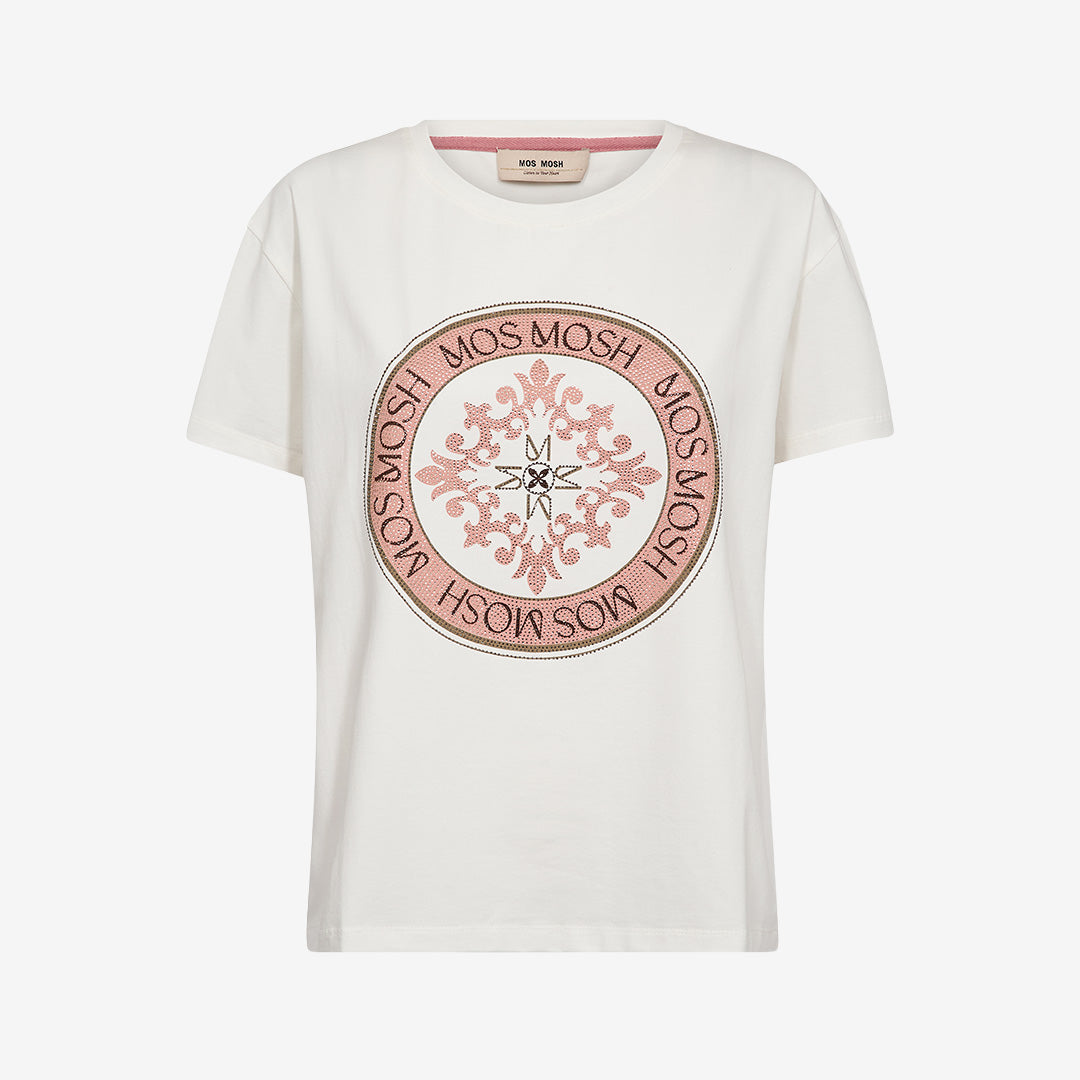 MMJudd O-SS Tee i ecru i ekologisk bomull med regular passform