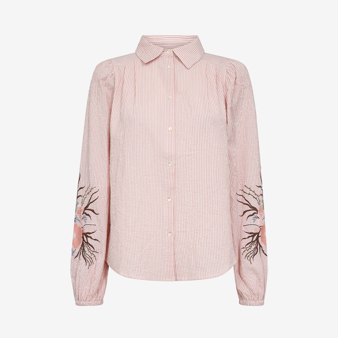 MMCiu Oxfo Shirt i peachy färg med regular fit och subtil broderidetalj
