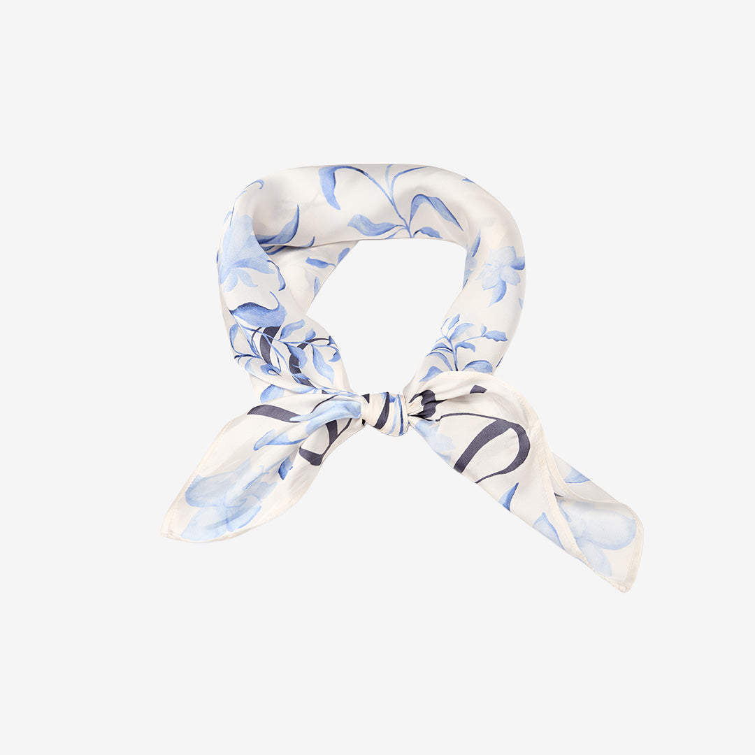 Blå scarf MMOrchid Scarf från Mos Mosh i viskos, färg brunnera blue