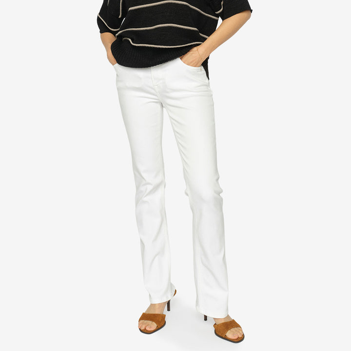 Vita flare-jeans MMAshley Deluxe Jeans från Mos Mosh i viskos, bomull och lyocell, färg bright white
