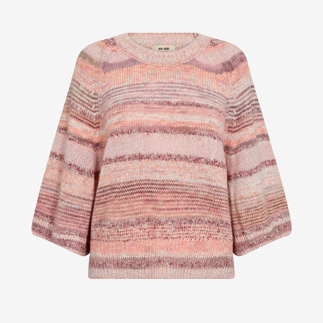 Peachy oversize stickad tröja MMEdele 3/4 Knit från Mos Mosh i bomull, ull och alpaca