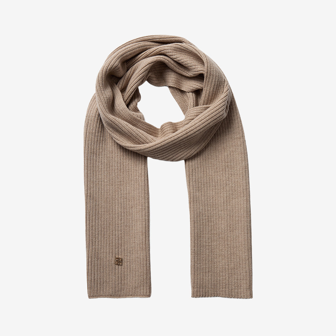 Mos Mosh 179150 MMTova Wool Rib Scarf i Doeskin med ribbad struktur och 100% ull för dam