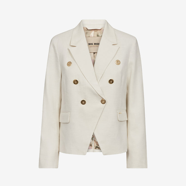 Ecru figursydd blazer MMBelize Ramie Blazer från Mos Mosh i ramie och bomull