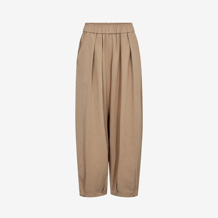 Beige boyfriend-byxor MMNuello Gunilla Pant från Mos Mosh i Lyocell och viskos, färg sesame