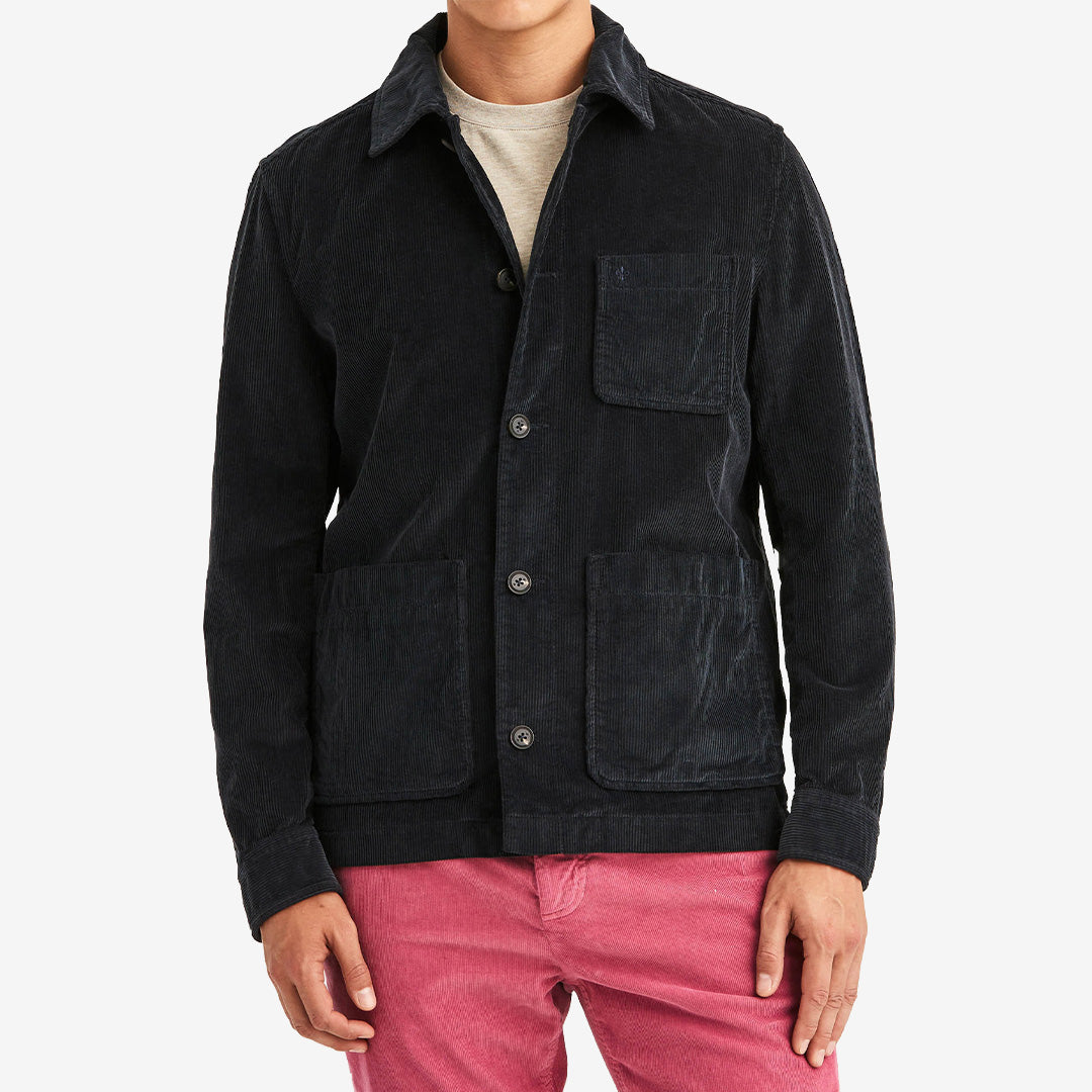 Morris Fenix Cord Shirt Jacket i Blue, skjortjacka i mjuk manchester tillverkad i 100 % bomull.