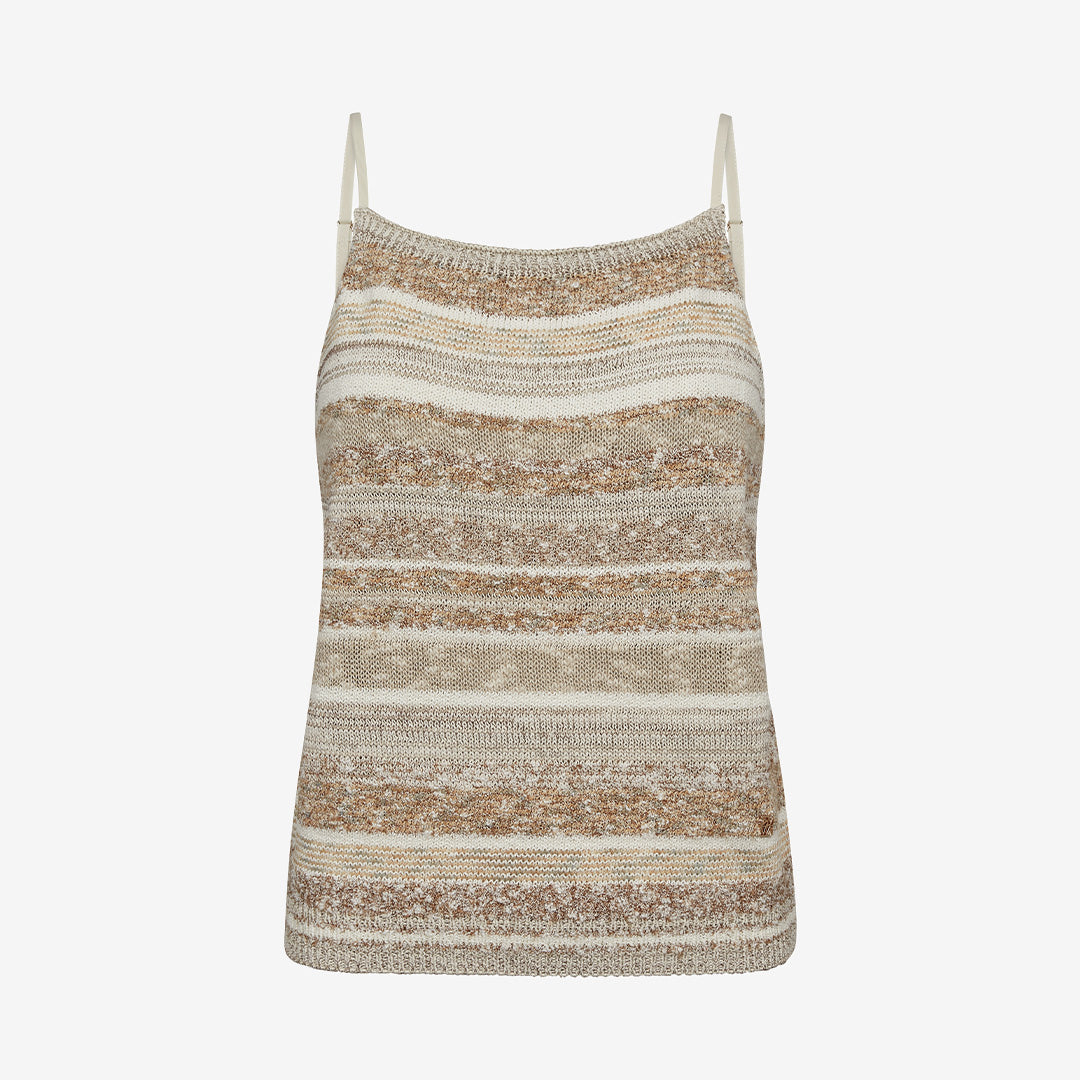 MMKya Edele Knit Top dam i ecru, stickad topp med rak passform