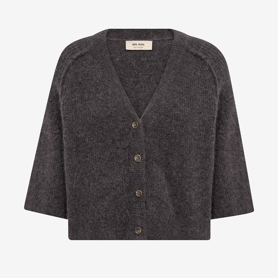 Mos Mosh MMThora Lizet Knit Cardigan i Subterranean, stickad cardigan för dam i ull- och alpackablandning med avslappnad passform.