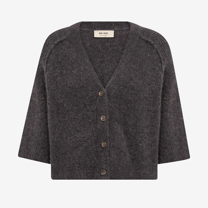 Mos Mosh MMThora Lizet Knit Cardigan i Subterranean, stickad cardigan för dam i ull- och alpackablandning med avslappnad passform.
