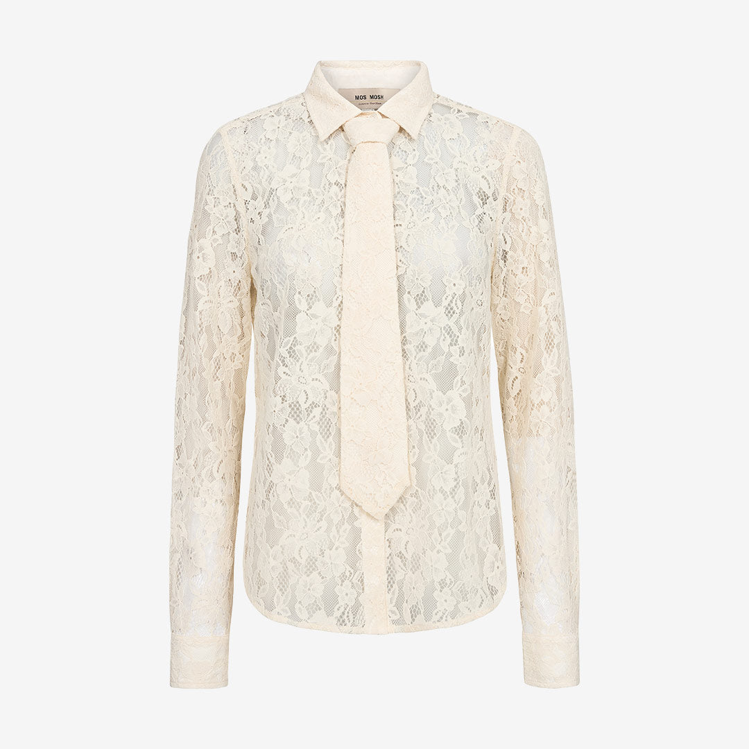Mos Mosh MMKether Lace Tie Shirt dam Ecru 183960