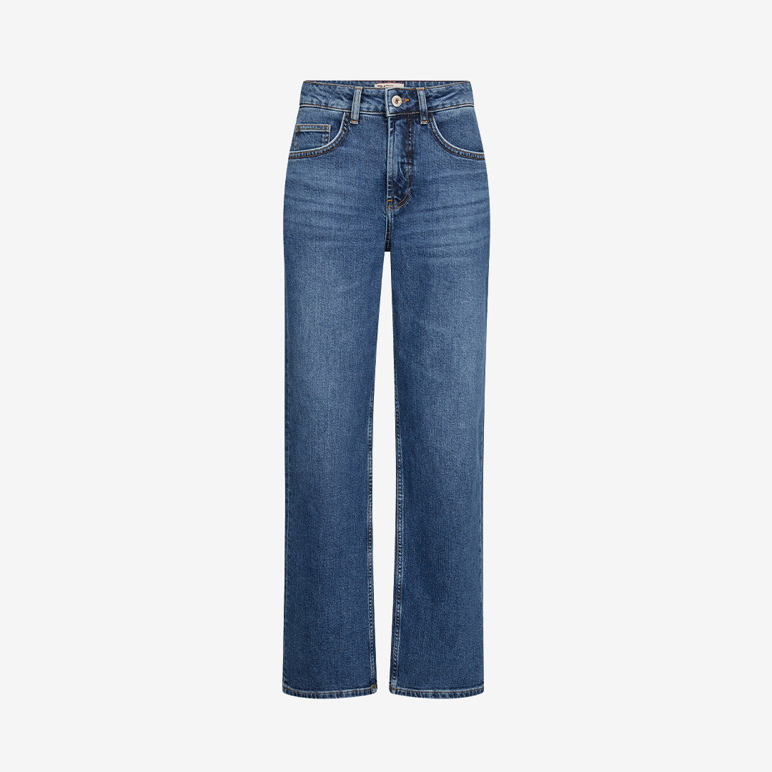 Mos Mosh MMEmber Authentic Jeans Blue, blå damjeans med rak passform och klassisk denimdesign.